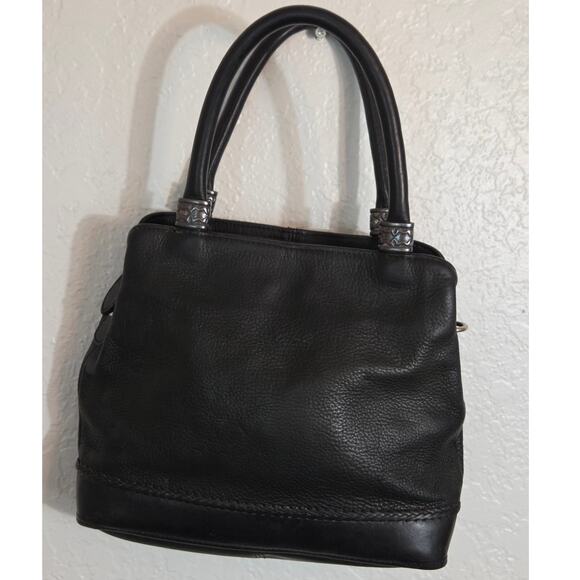 Fossil Leather Shoulder Bag Purse Handbag Black 3 Compartment‎ Lined CLEAN - Picture 3 of 14